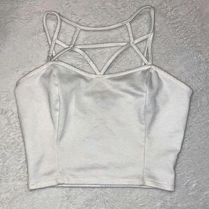 White Cropped Tank Top